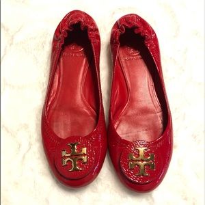 RED TORY Burch red flats size 7m